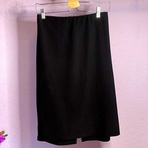 Black ribbed pencil skirt forever21 +
